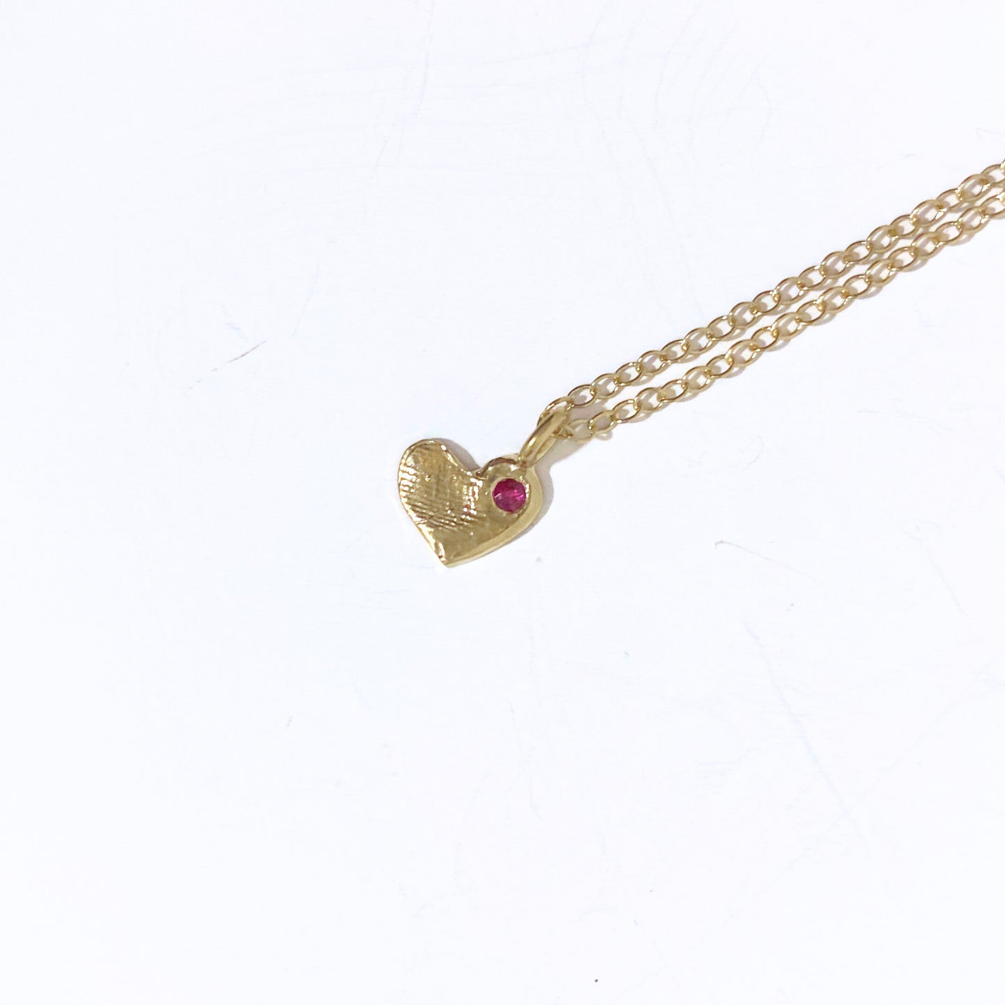 14K Gold Heart Fingerprint Necklace