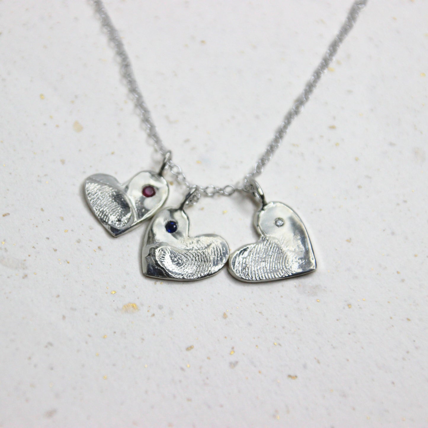 Heart Fingerprint Silver Necklace