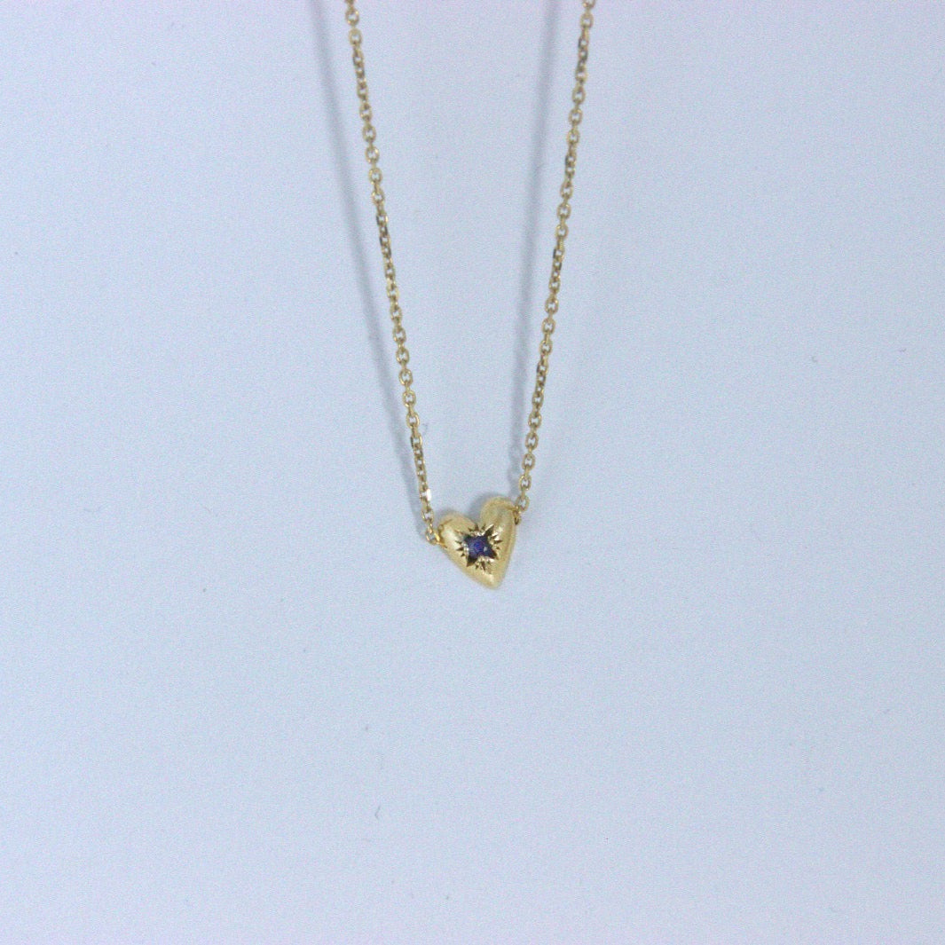 14K Gold LEV with stone Necklace