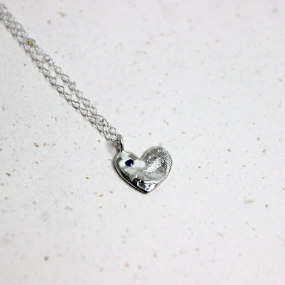 Heart Fingerprint Silver Necklace