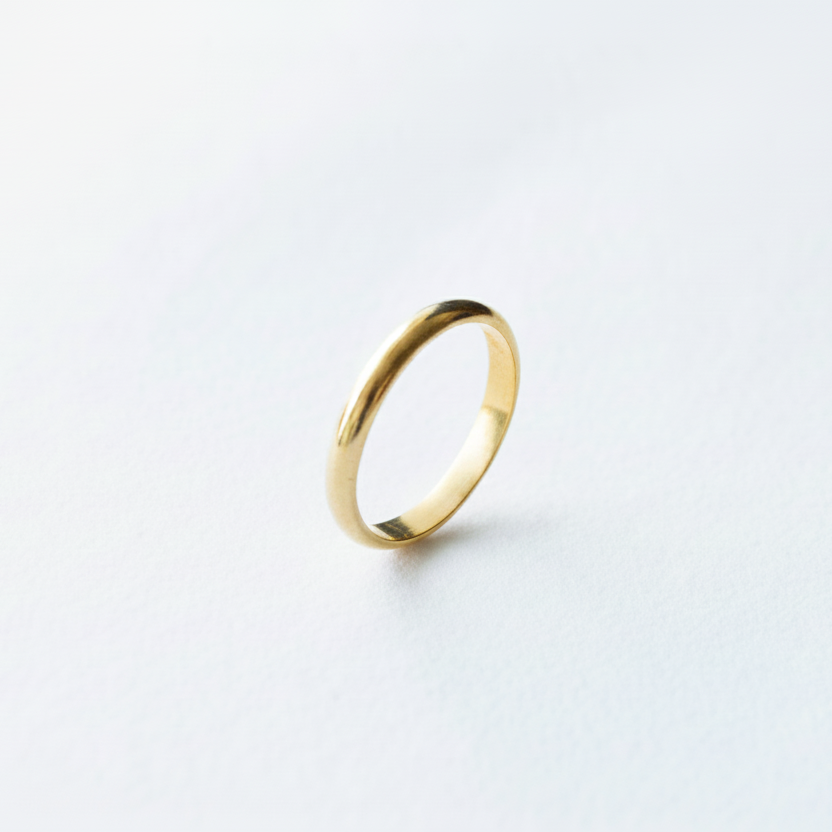 14K Gold Half Circle Ring
