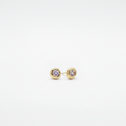 14K Gold TINY stone Earrings