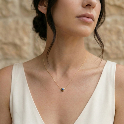 14K Gold LEV with stone Necklace