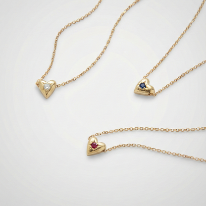 14K Gold LEV with stone Necklace