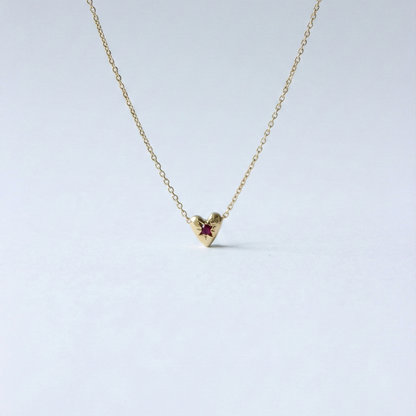 14K Gold LEV with stone Necklace