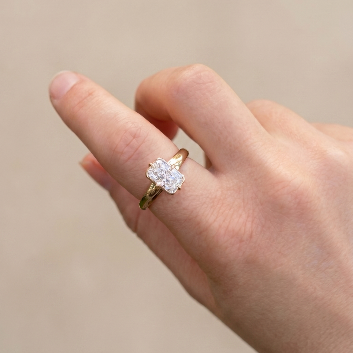 Radiant Diamond and Gold Ring