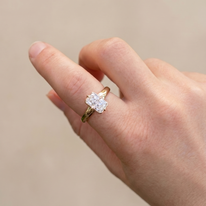 Radiant Diamond and Gold Ring