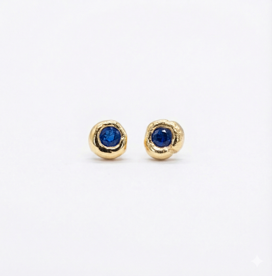 14K Gold TINY stone Earrings