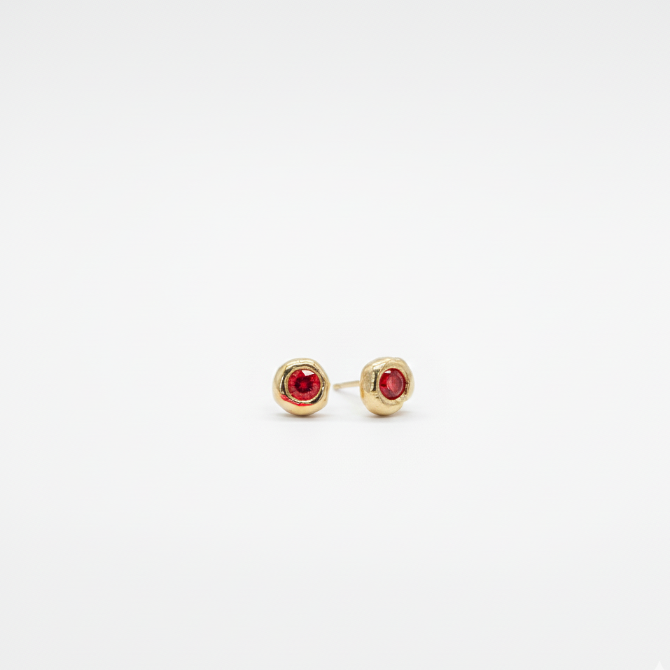 14K Gold TINY stone Earrings
