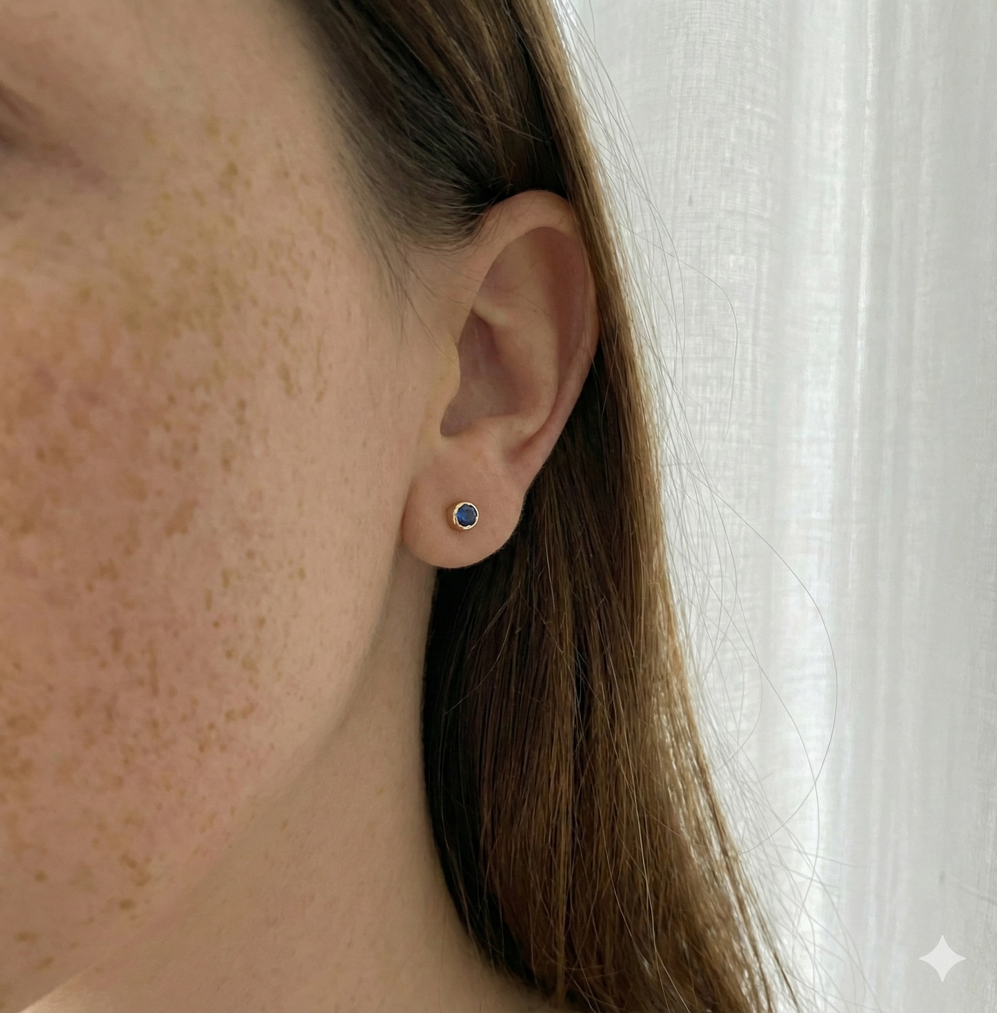 14K Gold TINY stone Earrings