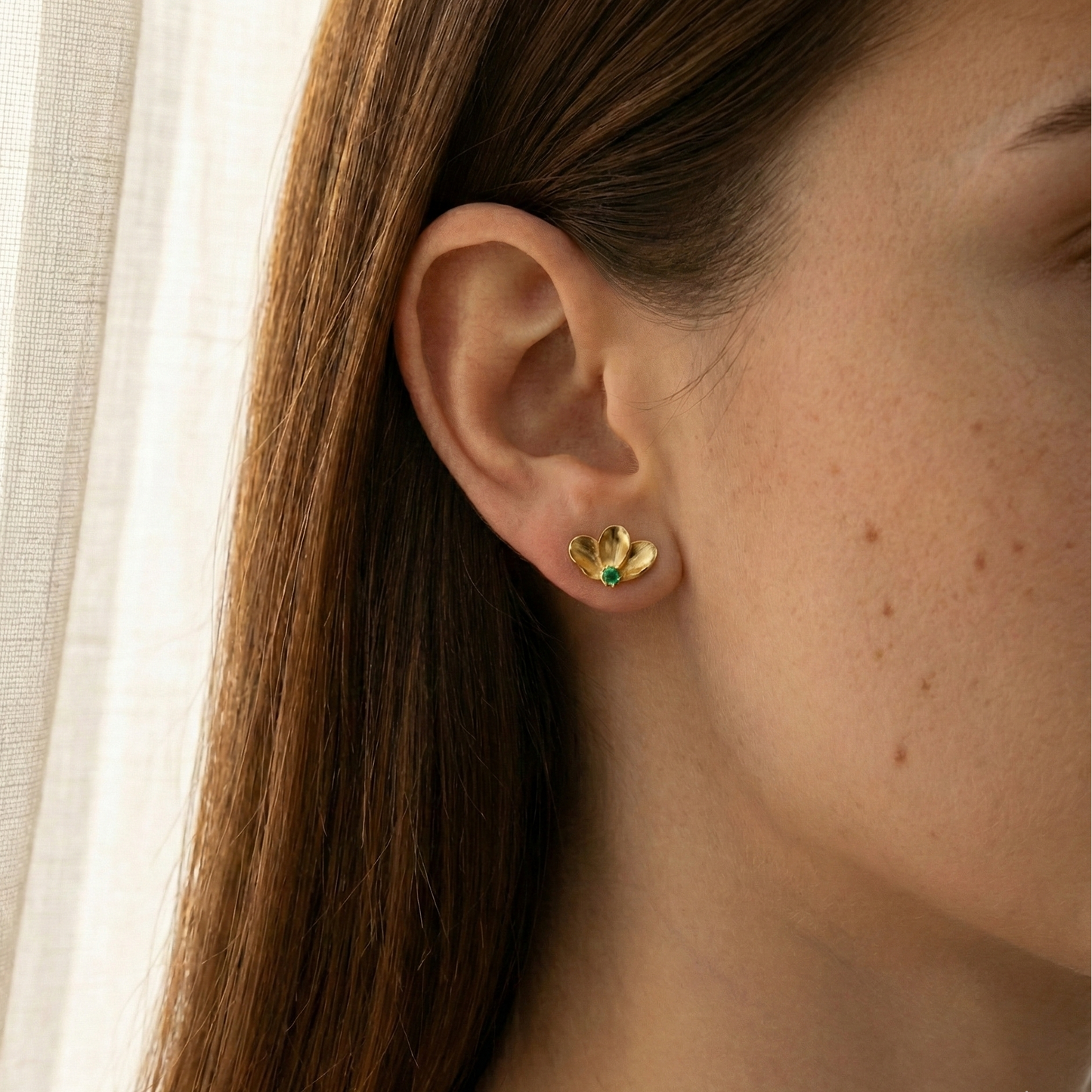 14K Gold NETA stone Earrings