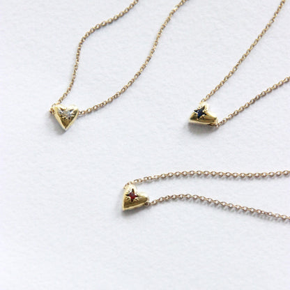 14K Gold LEV with stone Necklace