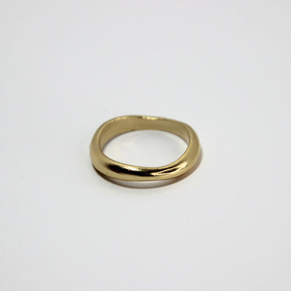 טבעת גלי זהב 14 קארט