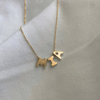 14K Gold LETTERS Necklace